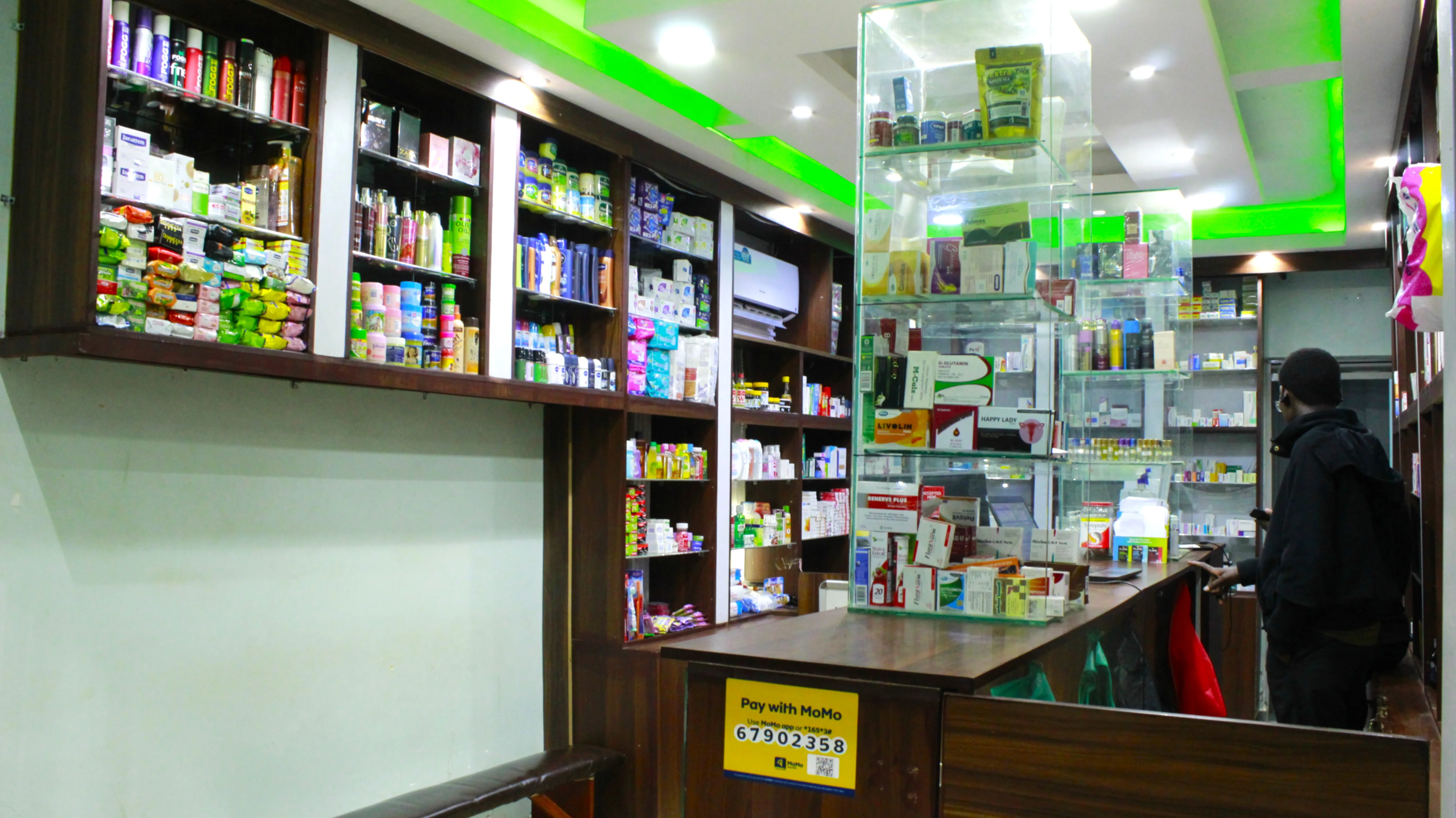 Kisenyi pharmacy exterior during the day